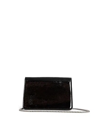 Gucci Large Dionysus Patent Leather Shoulder Bag In Black