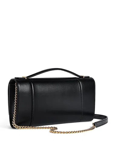 Balenciaga Hourglass Leather Top Handle Clutch In Black