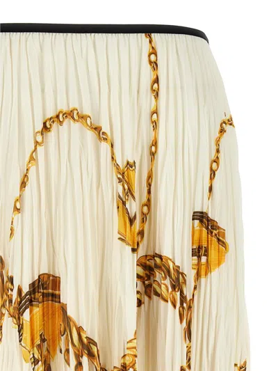 Burberry "guardian" Pleated Midi Skirt In Neutral