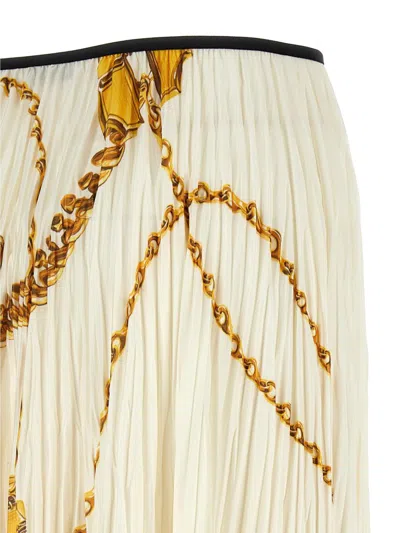 Burberry "guardian" Pleated Midi Skirt In Neutral