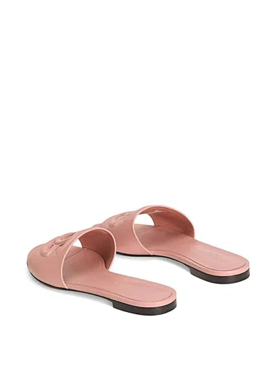 Dolce & Gabbana Slide In Calfskin And Dg Logo In Pink