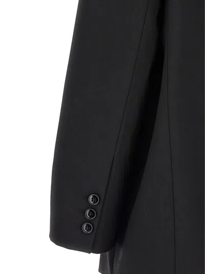 Elisabetta Franchi Double-breasted Wool Blazer With Flap Pockets In Black