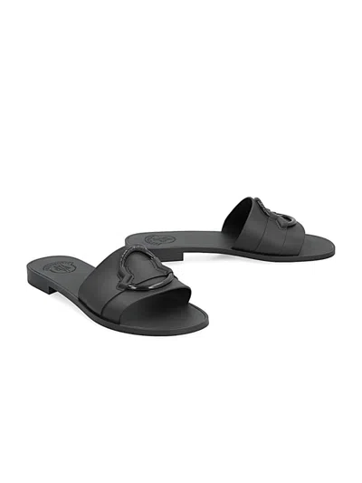 Moncler Slide Tpu Rubber Flat Sandals In Black