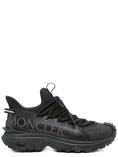 Moncler Black Nylon Sneakers In Black