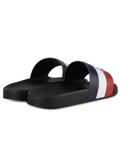 Moncler Basile Black Rubber Sliders In White