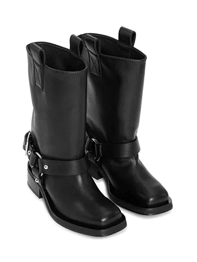 Ganni Biker Boots In Black
