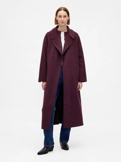 Gap Wool-blend Wrap Coat In Purple
