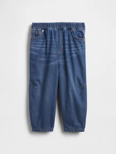 Gap Baby & Toddler Cozy-lined Barrel Jeans In Blue