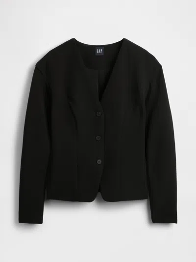 Gap Bistretch Structured Button-front Top In Black