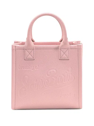 Mc2 Saint Barth Compact Rectangular Mini Vanity Bag With Gold-tone Accents In Pink