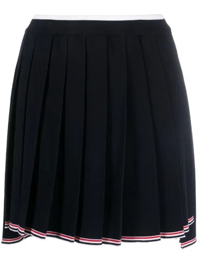 Thom Browne Navy Virgin Wool Full Needle Skirt