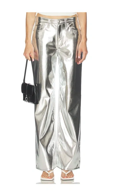 Rag & Bone Logan Faux Leather Wide Leg Pant In White