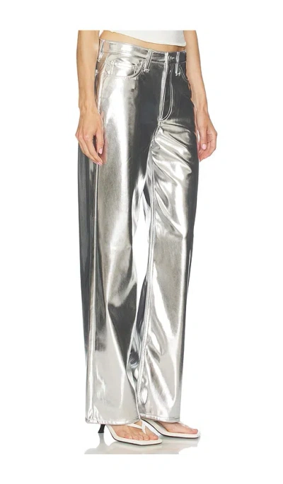 Rag & Bone Logan Faux Leather Wide Leg Pant In White
