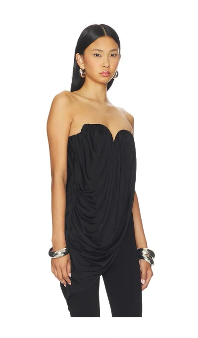 Giuseppe Di Morabito Draped Strapless Top In Black