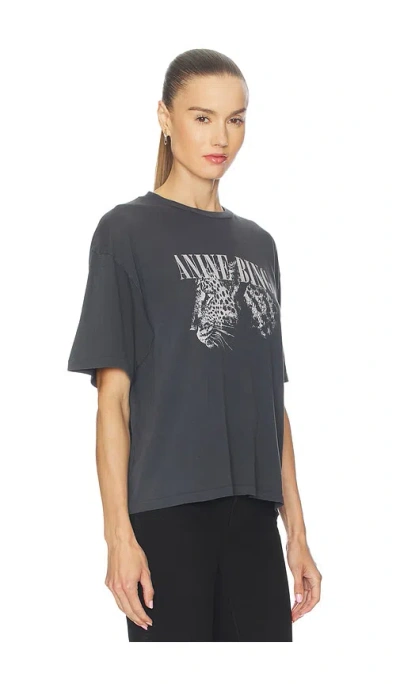 Anine Bing T-shirt Cohen In Cotone Ardesia Donna In Black