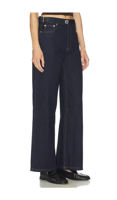 Still Here Buckle Wide Leg Jeans In Blue