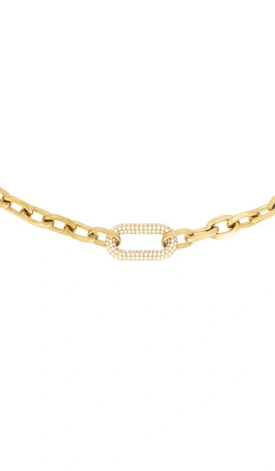 Petit Moments Pave Carabiner Necklace In Gold