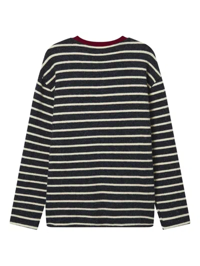 B+ab Striped-pattern Top In Blue