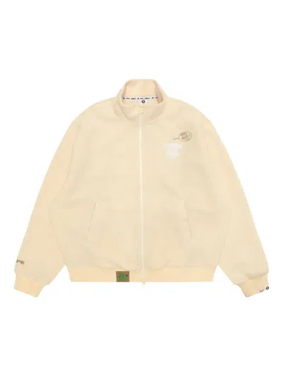 Aape By A Bathing Ape Zip Embroidered Jacket In Neutral