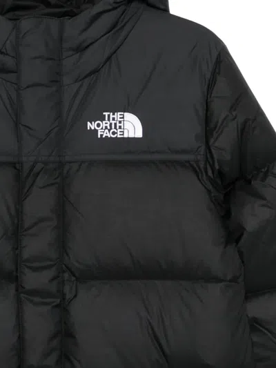 The North Face Kids Long Black Nuptse Parka In Black