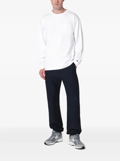 Champion Navy Blue Cotton Jogging Trousers In Black