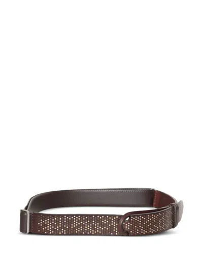 Orciani Stud-embellished Leather Belt In Brown