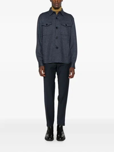 Karl Lagerfeld Pinstripe-pattern Trousers In Blue