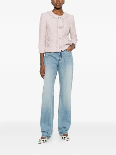 Costarellos Macie Casual Jacket In Rose-pink Polyester In Pink