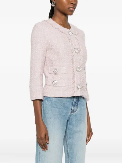 Costarellos Macie Casual Jacket In Rose-pink Polyester In Pink