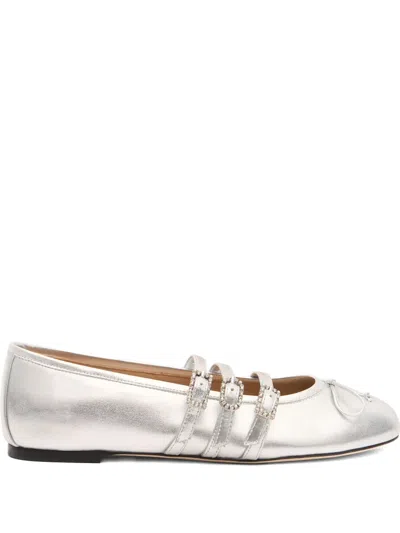 Stuart Weitzman Celeste Ballet Flats In Silver