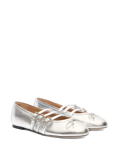 Stuart Weitzman Celeste Ballet Flats In Silver