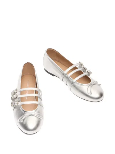 Stuart Weitzman Celeste Ballet Flats In Silver