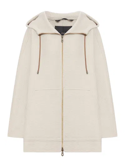Maxmara Atelier Double Pure Cashmere Sweatshirt Coat In Nude