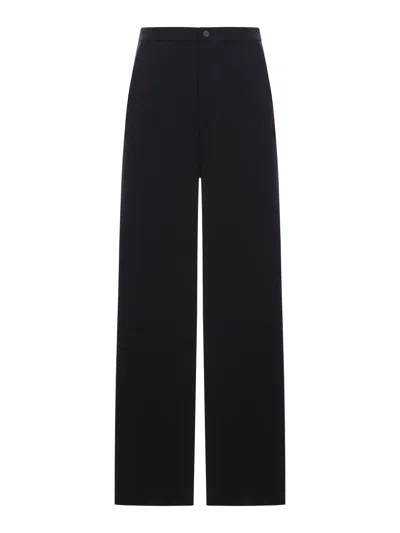 Transit Palazzo Trousers In Wool Blend In Black