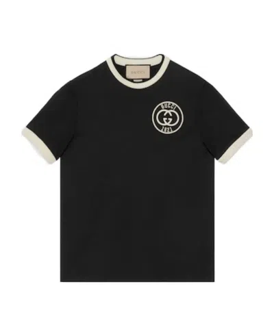 Gucci Cotton Jersey T-shirt With Embroidery In Black