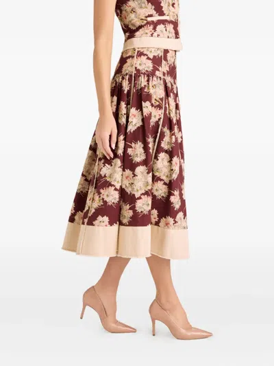Cinq À Sept Cinq A Sept Mae Bouquet Aura Midi Skirt In Multi