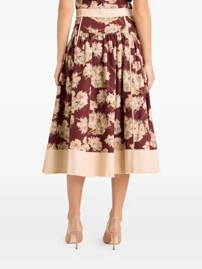 Cinq À Sept Cinq A Sept Mae Bouquet Aura Midi Skirt In Multi