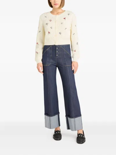 Cinq À Sept Rasa Embellished Cropped Cardigan In Multi