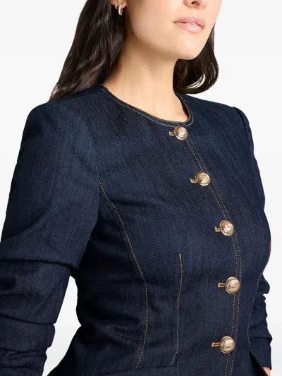 Cinq À Sept Cinq A Sept Chris Ruched Denim Jacket In Blue