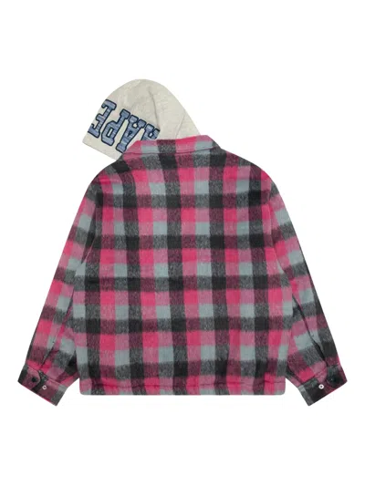 Aape By A Bathing Ape Checked Zip-up Jacket In Pink