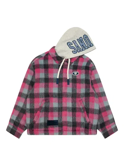 Aape By A Bathing Ape Checked Zip-up Jacket In Pink