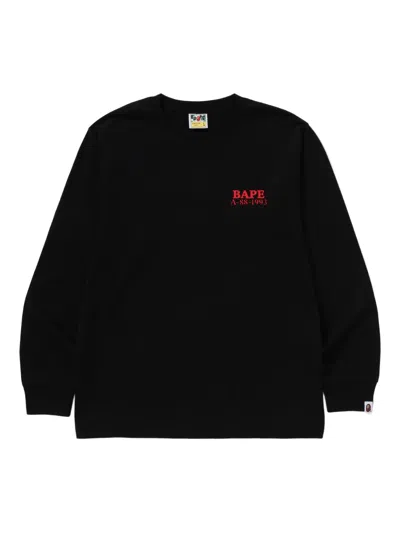 A Bathing Ape Long-sleeve Graphic T-shirt In Black
