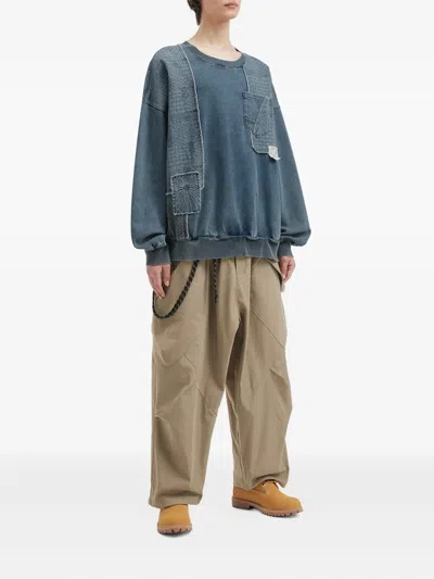 Musium Div. Patchwork Pocket Sweatshirt In Blue