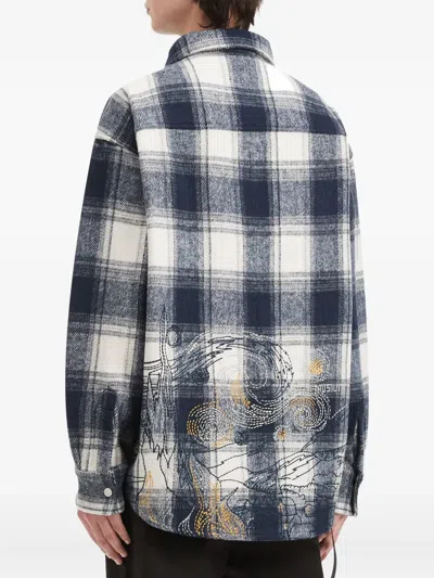 Musium Div. Plaid-pattern Patch Shirt In Blue