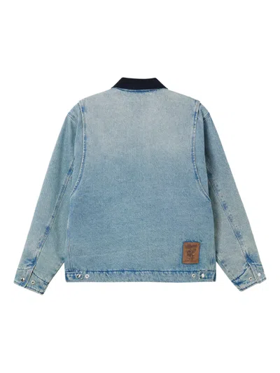 Fingercroxx Corduroy Collar Jacket In Blue