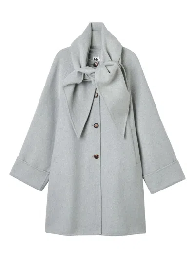 系带领排扣外套