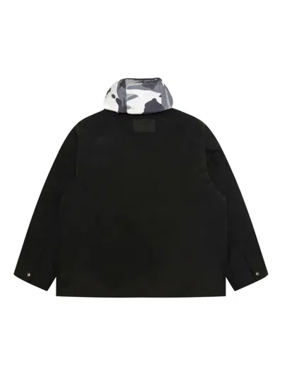 Aape By A Bathing Ape Camouflage-pattern Hooded Jacket In Black
