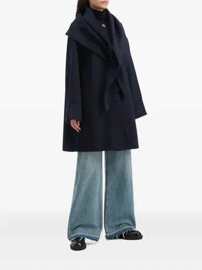 B+ab Button Scarf Coat In Black