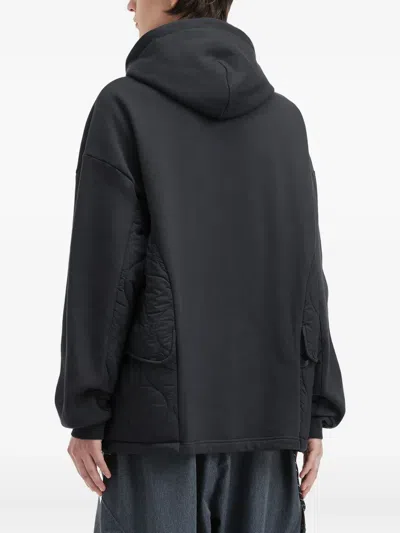 Musium Div. Quilted Zip-up Hoodie In Black