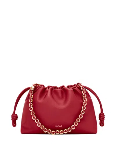 Loewe Flamenco Chain Handle Medium Shoulder Bag In Red